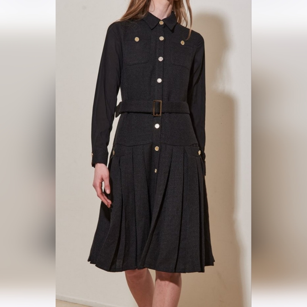 Roch Perel - Military Tweed Button Down Dress